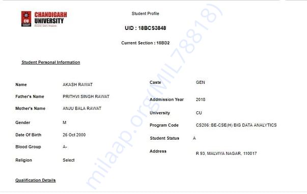 University Proof.