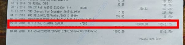 Loan Amount on Passbook