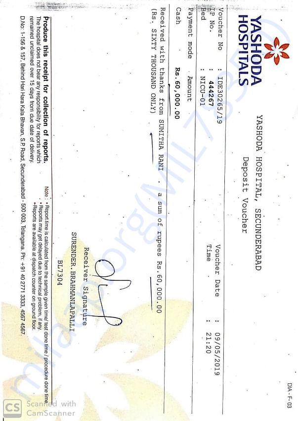 Bill receipt