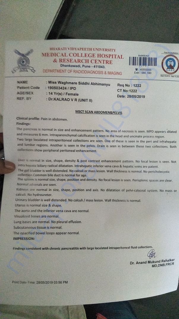 Ct scan report