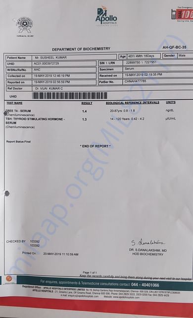 Apollo Hospitals, Chennai reports