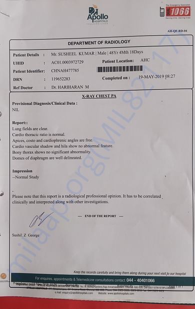 Apollo Hospitals, Chennai reports