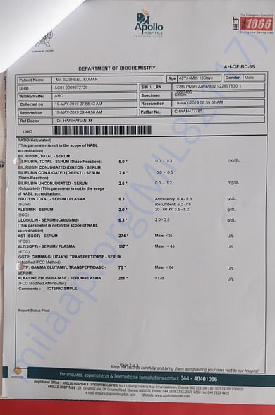 Apollo Hospitals, Chennai reports