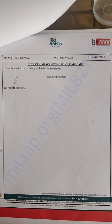 Apollo Hospitals, Chennai reports