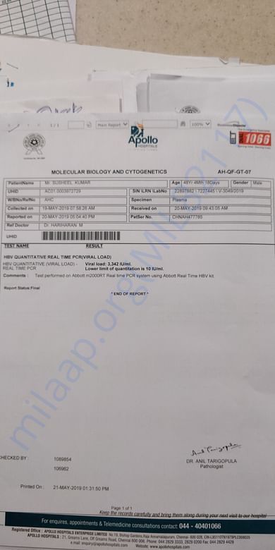 Apollo Hospitals, Chennai reports