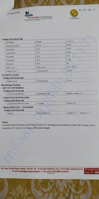 Discharge summary of Apollo Hospitals, Kolkata