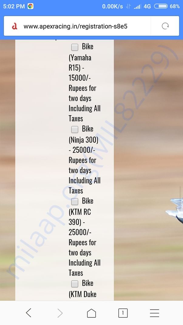 Registration amount