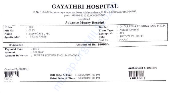 Advance bill