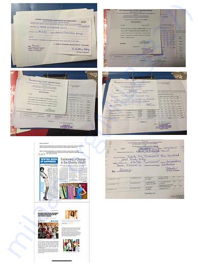 Our past donation receipts from schools and organisations