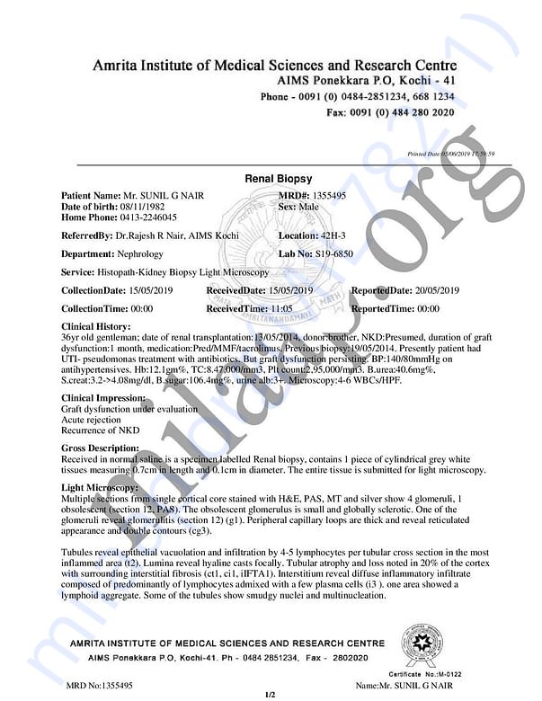 Biopsy Report