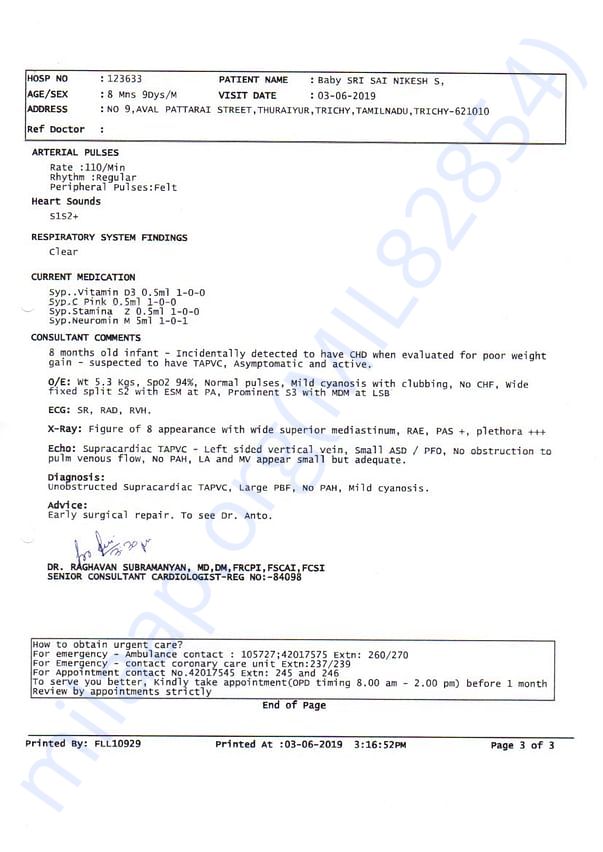 Hospital report