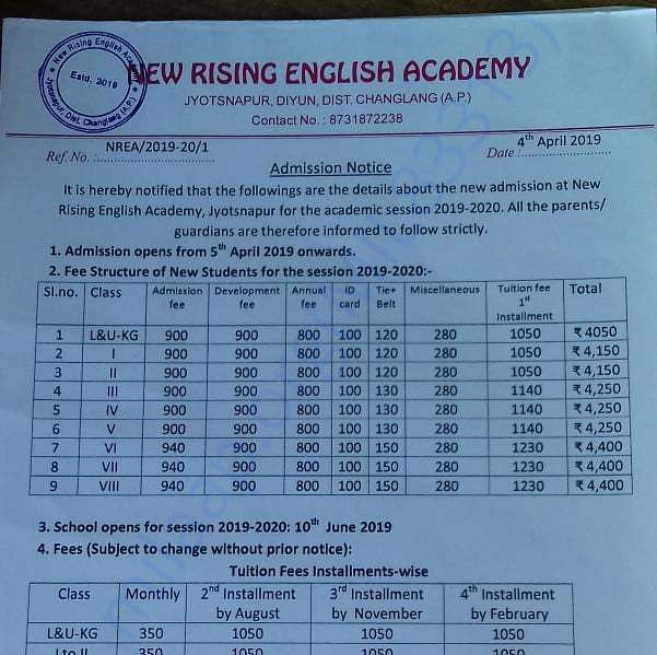 FEE STRUCTURE