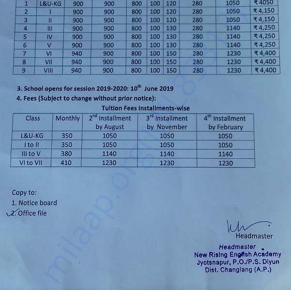 FEE STRUCTURE