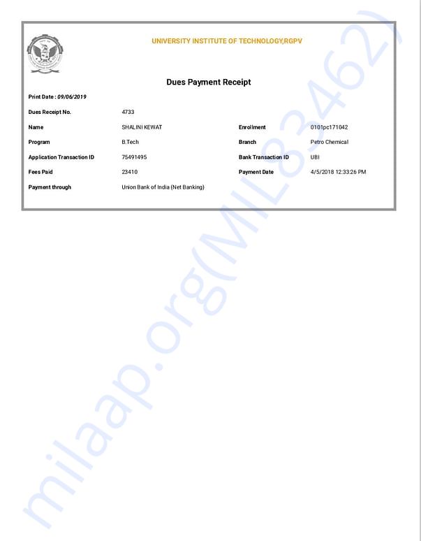 College fees payment