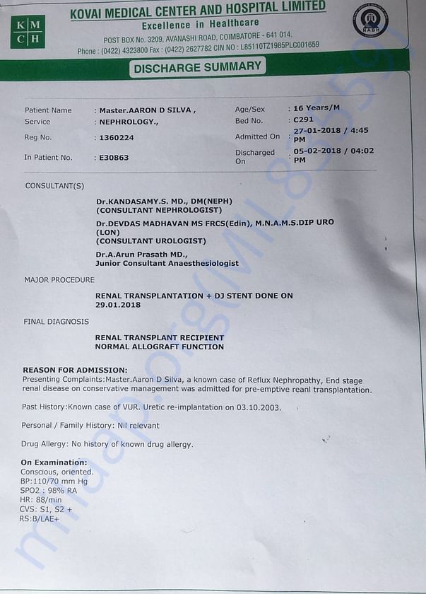 Discharge summary..medical prescription