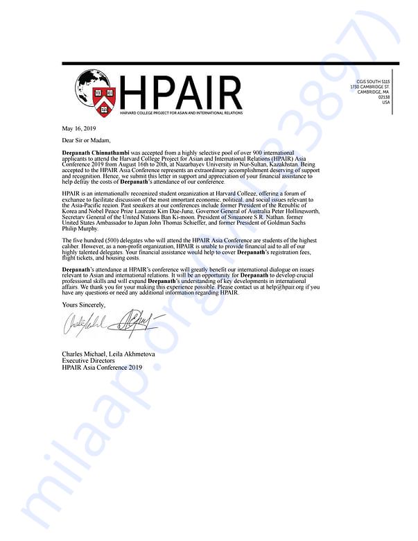 Estimation Letter