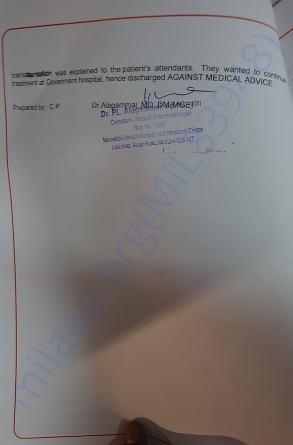 Transplantation suggestion and discharge letter2