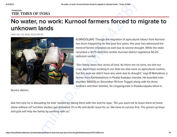 FARMERS MIGRATION