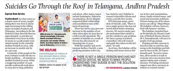OneLife Press Release/Media Articles - Times Of India