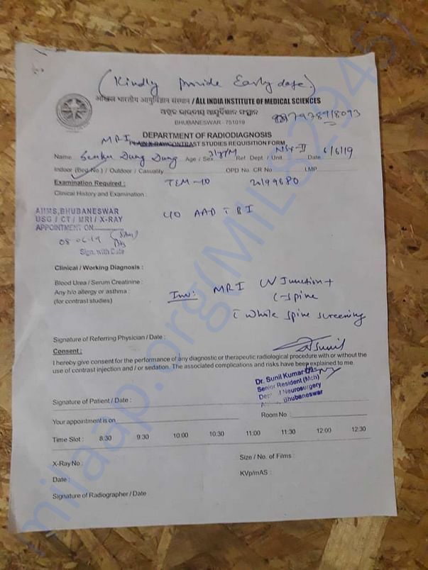 Medical document ( MRI )