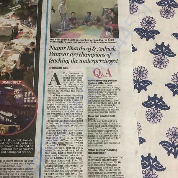 The organisation found it's corner in the Sunday edition of Mail Today