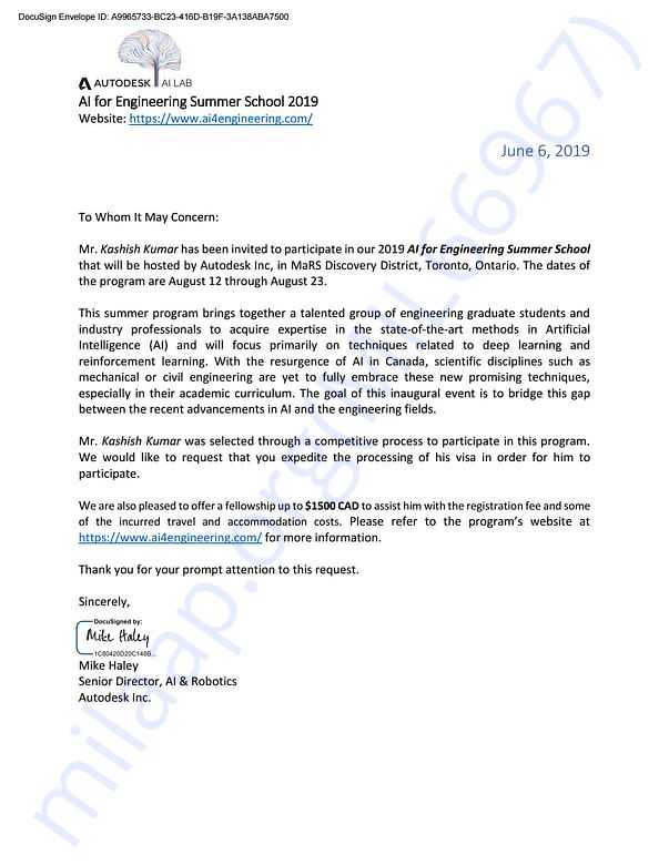 Admission letter