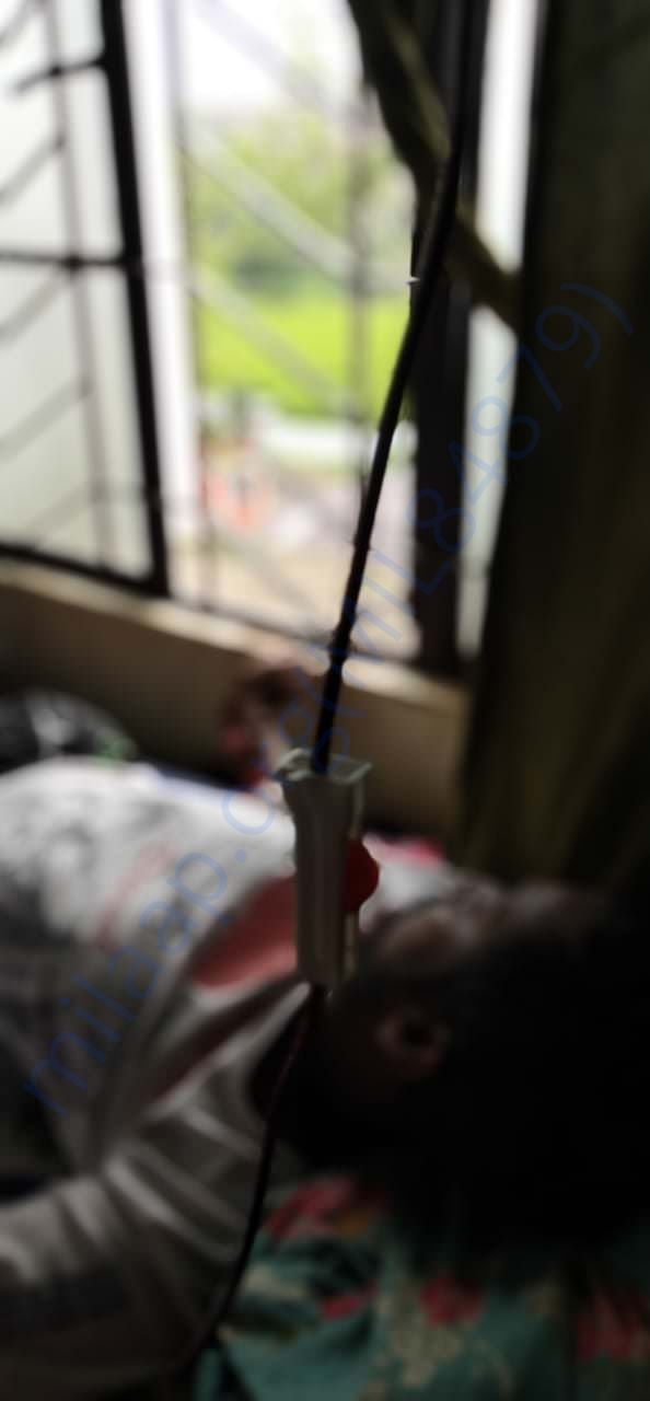 Patient taking saline