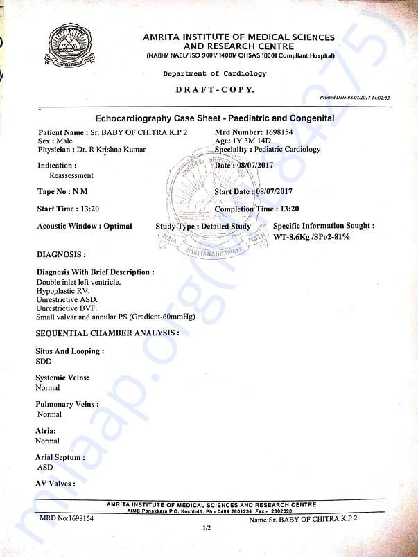 Further followup at Amtita hospital 1