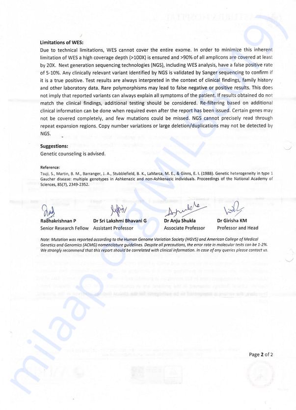 GAUCHER DIESEASE INFORMATION SHEET Page 2
