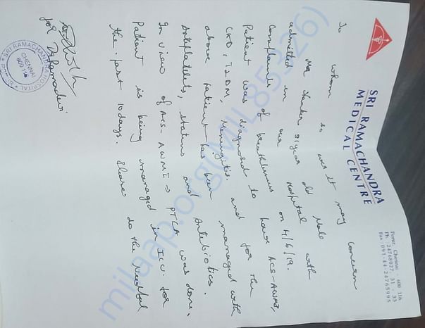 Doctor's letter