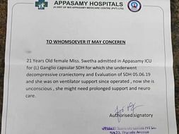 Save Swetha Battle Brain Tumour