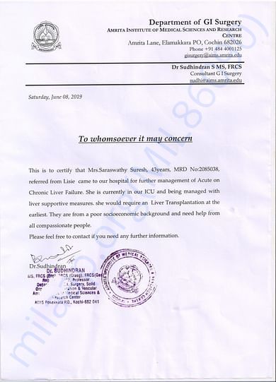 Medical certificate for donation