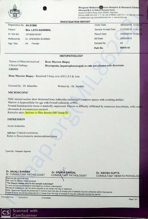 Histopathology report