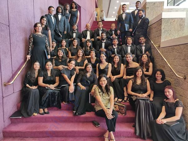 The choir after performing Beethoven's Ode to Joy at NCPA, Mumbai