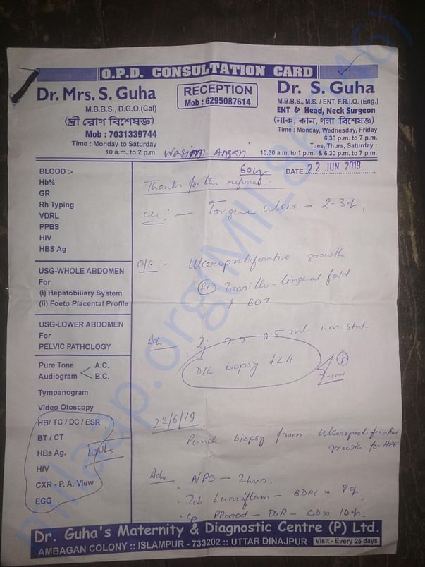 Madical report Tongue ulsar