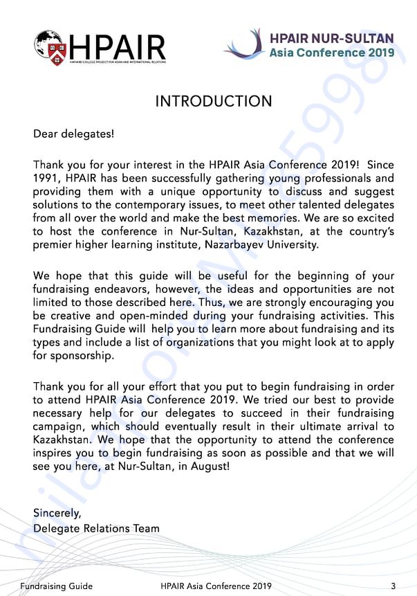 Encouragement from hpair for FUND RAISING to all Delegates.