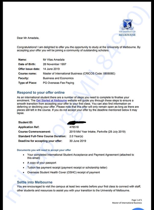 Offer letter
