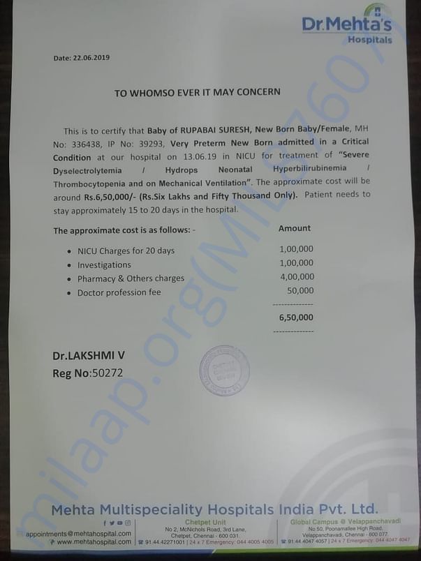 Estimation letter