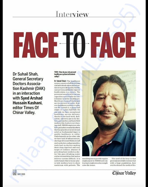 Newspaper chinar valley interview