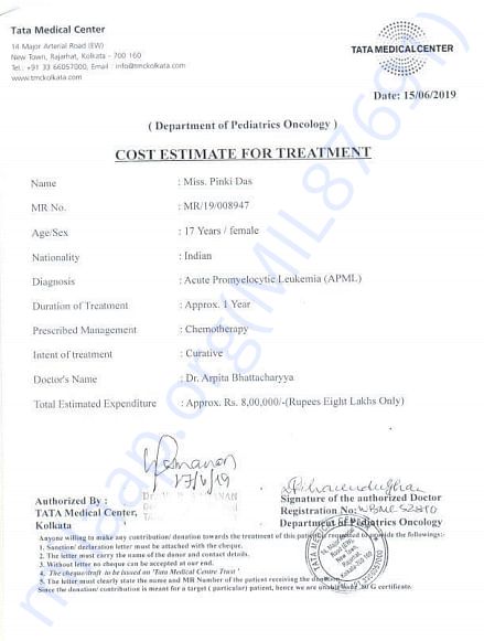 Estimation letter