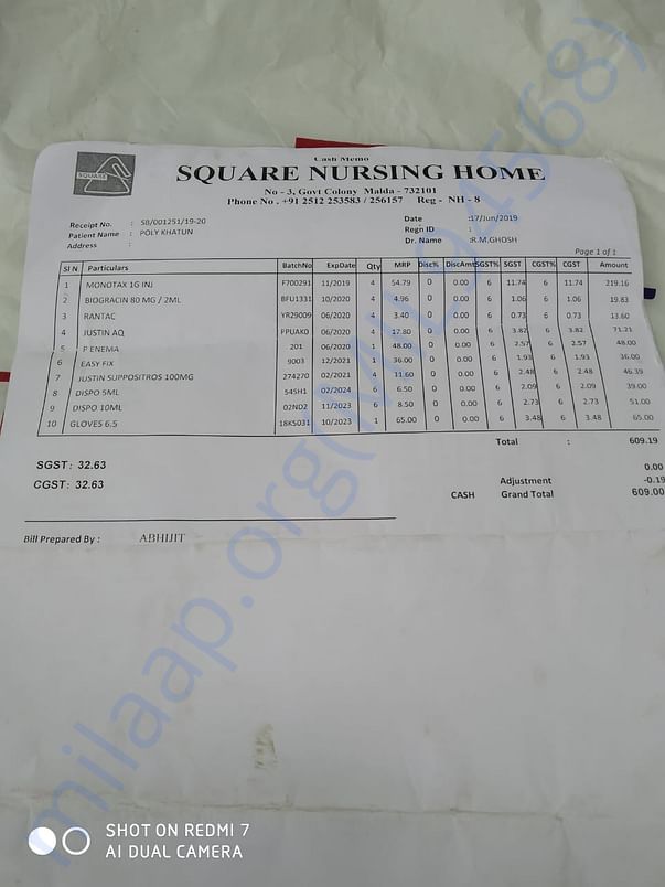 hospital bill