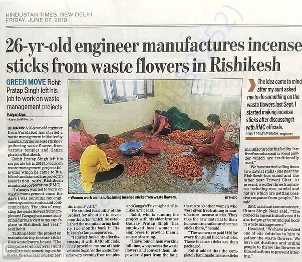 It is a news comes in Hindustan times about our work 07/06/2019