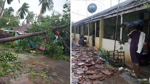 Rebuild houses and replant coconut trees in GAJA cyclone @ Thanjavur