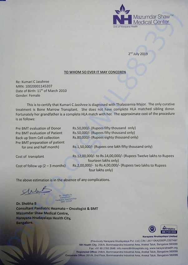 Estimation letter