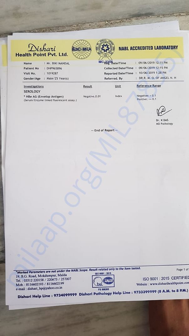 SEROLOGY REPORT
