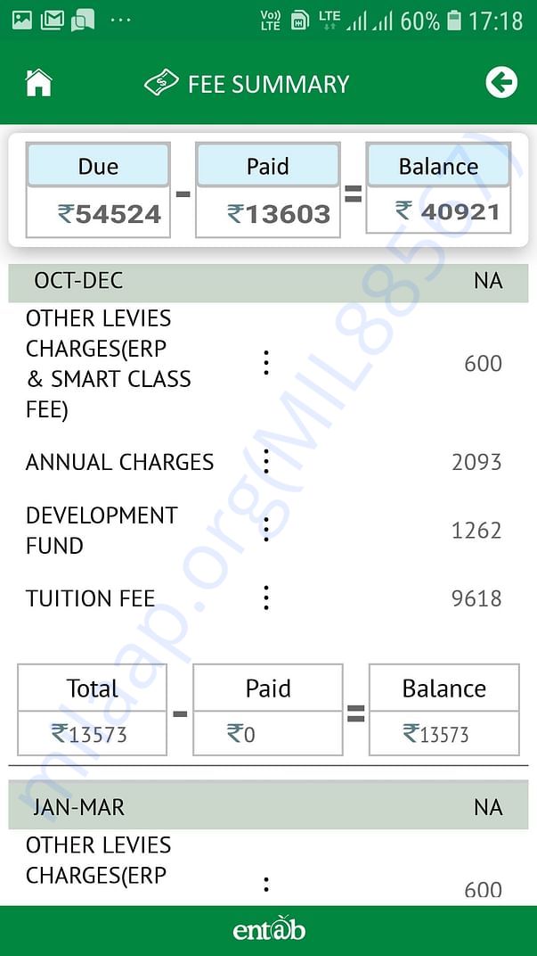 Fee summary Oct- decmber