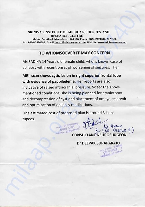 Letter from doctor