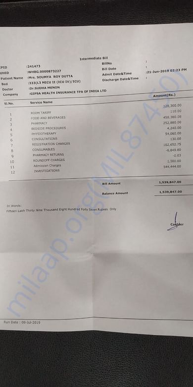 Bill till date
