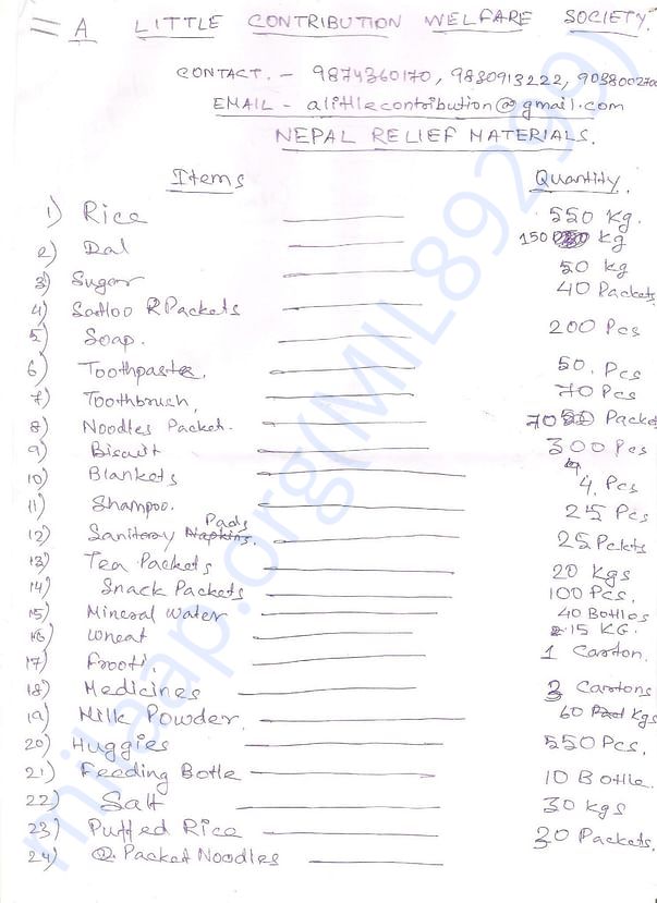 Nepal releif accepted by Nepal consulate