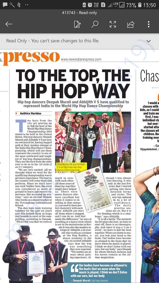 Featured in Indian Express